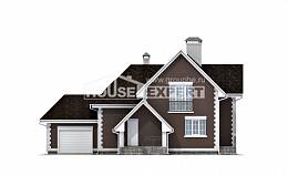 190-003-Л Проект двухэтажного дома с мансардой, гараж, просторный дом из газобетона, Питкяранта