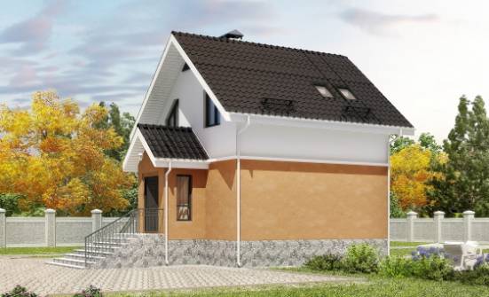 100-005-Л Проект трехэтажного дома мансардой, уютный загородный дом из пеноблока Сегежа | Проекты домов от House Expert