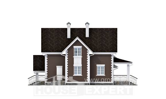 190-003-Л Проект двухэтажного дома с мансардой и гаражом, уютный коттедж из поризованных блоков, Питкяранта