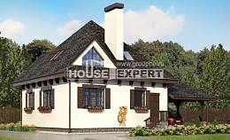 110-002-Л Проект двухэтажного дома с мансардой, гараж, уютный домик из твинблока Костомукша, House Expert