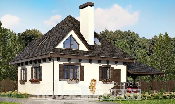 110-002-Л Проект двухэтажного дома с мансардой, гараж, уютный домик из твинблока Костомукша, House Expert