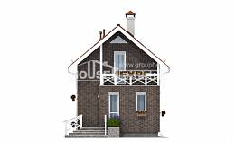 045-001-Л Проект двухэтажного дома мансардный этаж, недорогой коттедж из твинблока Костомукша, House Expert