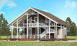 080-001-П Проект двухэтажного дома с мансардой, современный загородный дом из дерева Сортавала, House Expert