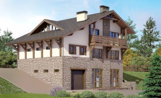 305-002-Л Проект трехэтажного дома с мансардой, огромный загородный дом из кирпича Питкяранта | Проекты домов от House Expert