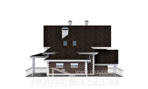 190-003-Л Проект двухэтажного дома мансардой и гаражом, классический коттедж из арболита, Сортавала