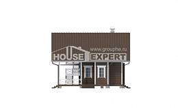 080-001-П Проект двухэтажного дома с мансардой, махонький загородный дом из бревен Кондопога, House Expert