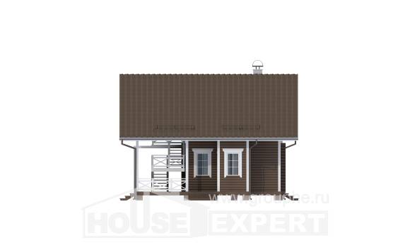 080-001-П Проект двухэтажного дома с мансардой, красивый коттедж из бревен, Сортавала