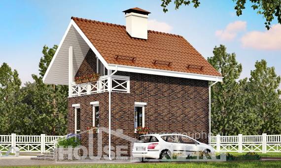 045-001-Л Проект двухэтажного дома с мансардным этажом, недорогой домик из керамзитобетонных блоков Сортавала, House Expert