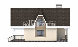 125-001-Л Проект двухэтажного дома мансардный этаж, недорогой дом из газобетона Кемь, House Expert