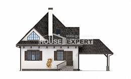 110-002-Л Проект двухэтажного дома мансардный этаж, гараж, компактный загородный дом из пеноблока Лахденпохья, House Expert
