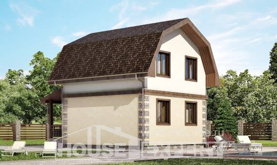 070-004-П Проект двухэтажного дома мансардой, махонький загородный дом из теплоблока Костомукша, House Expert