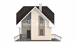 125-001-Л Проект двухэтажного дома с мансардным этажом, простой коттедж из пеноблока Кемь, House Expert