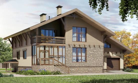 420-001-Л Проект трехэтажного дома с мансардой, гараж, уютный дом из кирпича Петрозаводск | Проекты домов от House Expert