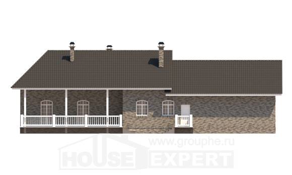 195-001-П Проект одноэтажного дома, современный дом из кирпича Суоярви, House Expert