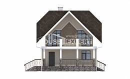 125-001-Л Проект двухэтажного дома мансардой, современный домик из теплоблока Лахденпохья, House Expert