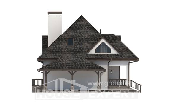 110-002-Л Проект двухэтажного дома с мансардой, гараж, простой дом из арболита, Олонец