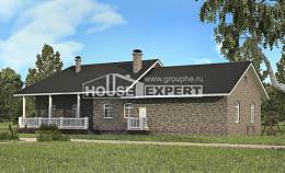 195-001-П Проект одноэтажного дома, современный домик из кирпича Сегежа, House Expert