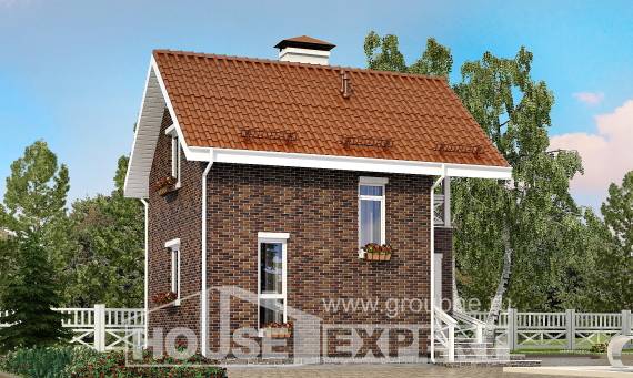 045-001-Л Проект двухэтажного дома с мансардным этажом, простой дом из керамзитобетонных блоков Олонец, House Expert