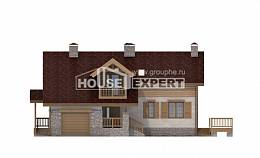 165-002-П Проект двухэтажного дома мансардой, гараж, скромный дом из керамзитобетонных блоков Костомукша, House Expert