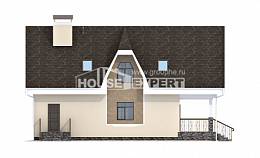 125-001-Л Проект двухэтажного дома мансардой, экономичный загородный дом из блока Олонец, House Expert