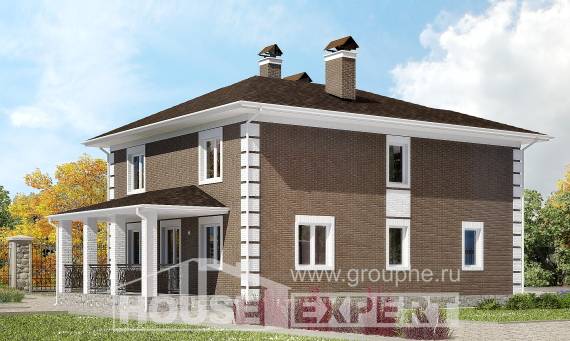 185-002-П Проект двухэтажного дома, скромный домик из твинблока Лахденпохья, House Expert