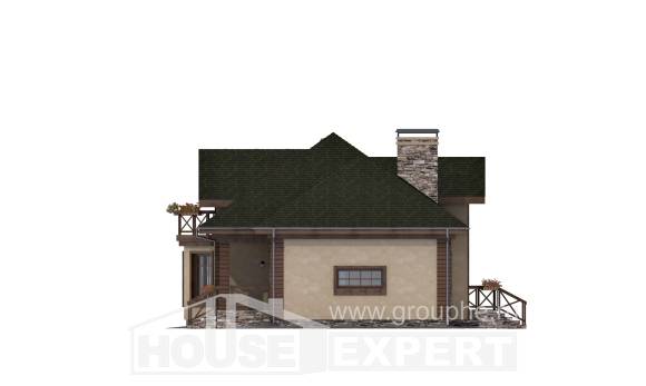 180-010-П Проект двухэтажного дома мансардой, гараж, простой дом из газосиликатных блоков Питкяранта, House Expert