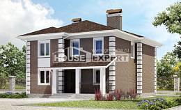 185-002-П Проект двухэтажного дома, красивый домик из бризолита Питкяранта, House Expert