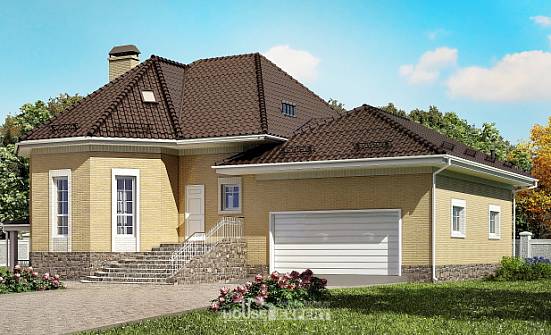 400-001-П Проект трехэтажного дома с мансардой и гаражом, огромный домик из газобетона, Олонец