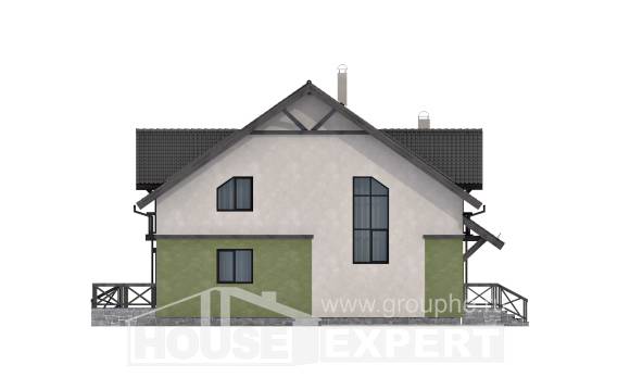 120-003-П Проект двухэтажного дома с мансардным этажом, простой коттедж из керамзитобетонных блоков Сегежа, House Expert