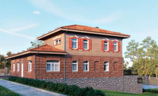 380-002-Л Проект трехэтажного дома и гаражом, красивый дом из кирпича Сегежа | Проекты домов от House Expert