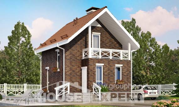 045-001-Л Проект двухэтажного дома с мансардным этажом, бюджетный коттедж из твинблока Петрозаводск, House Expert