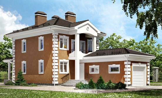 150-006-П Проект двухэтажного дома и гаражом, современный дом из блока Кондопога | Проекты домов от House Expert