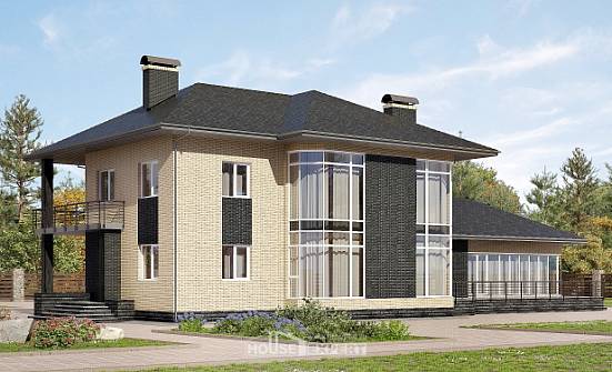 305-003-Л Проект двухэтажного дома, уютный загородный дом из твинблока Сегежа | Проекты домов от House Expert