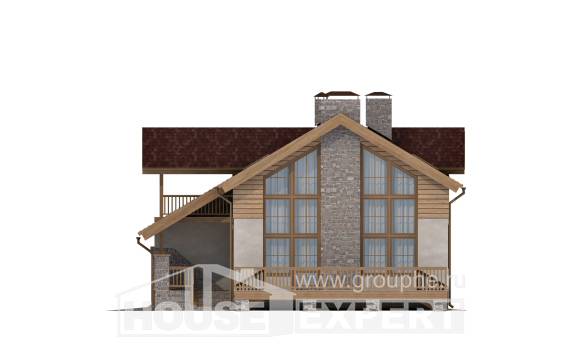 165-002-П Проект двухэтажного дома мансардный этаж, гараж, простой загородный дом из газосиликатных блоков Петрозаводск, House Expert