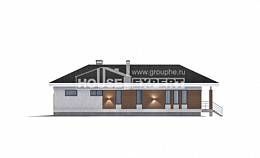 165-001-П Проект одноэтажного дома, гараж, простой коттедж из арболита Суоярви, House Expert