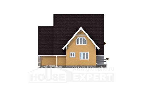 155-008-П Проект двухэтажного дома мансардой, недорогой дом из дерева, Лахденпохья
