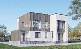 150-017-П Проект двухэтажного дома, простой коттедж из пеноблока Петрозаводск, House Expert
