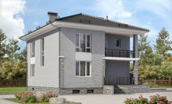 275-004-П Проект трехэтажного дома и гаражом, уютный загородный дом из кирпича Суоярви | Проекты домов от House Expert