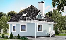 110-001-Л Проект двухэтажного дома с мансардой, классический коттедж из блока Кемь, House Expert