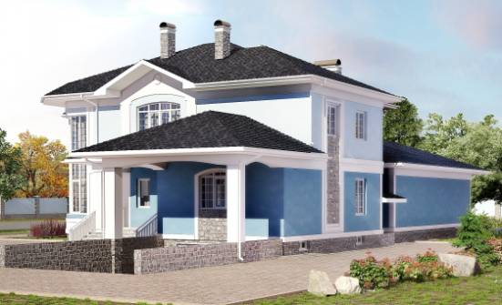 620-001-П Проект трехэтажного дома и гаражом, уютный дом из керамзитобетонных блоков Кемь | Проекты домов от House Expert