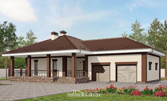 160-015-П Проект одноэтажного дома, гараж, доступный домик из твинблока Кемь | Проекты домов от House Expert