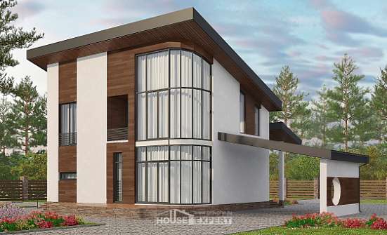 230-001-П Проект двухэтажного дома мансардный этаж, просторный домик из кирпича, Кемь
