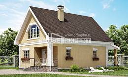 130-004-П Проект двухэтажного дома с мансардой, экономичный дом из керамзитобетонных блоков Лахденпохья, House Expert