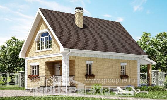 130-004-П Проект двухэтажного дома мансардой, доступный домик из твинблока Сегежа, House Expert