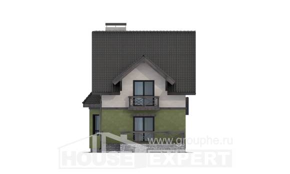 120-003-П Проект двухэтажного дома с мансардным этажом, доступный домик из блока Петрозаводск, House Expert
