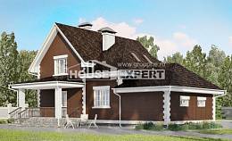 190-003-Л Проект двухэтажного дома мансардный этаж, гараж, красивый домик из блока Костомукша, House Expert