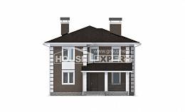 185-002-П Проект двухэтажного дома, уютный дом из газобетона Лахденпохья, House Expert