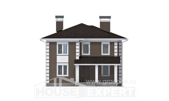 185-002-П Проект двухэтажного дома, уютный дом из газобетона Лахденпохья, House Expert