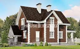 190-003-Л Проект двухэтажного дома с мансардным этажом, гараж, красивый коттедж из пеноблока Лахденпохья, House Expert