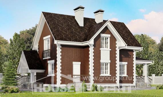 190-003-Л Проект двухэтажного дома с мансардой, гараж, просторный дом из газосиликатных блоков, Суоярви